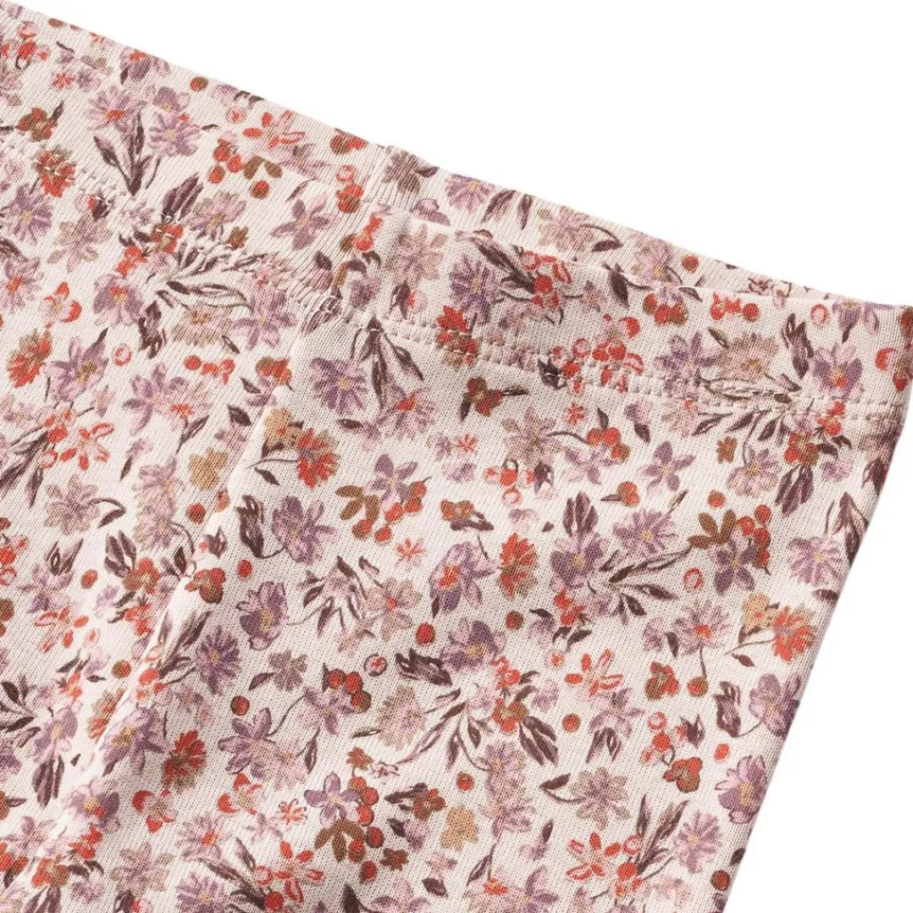 GOTS Jules Blommiga Baby-leggings Pale Rose>Wheat Sale