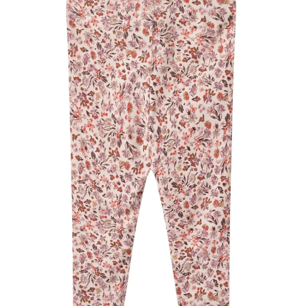 GOTS Jules Blommiga Baby-leggings Pale Rose>Wheat Sale
