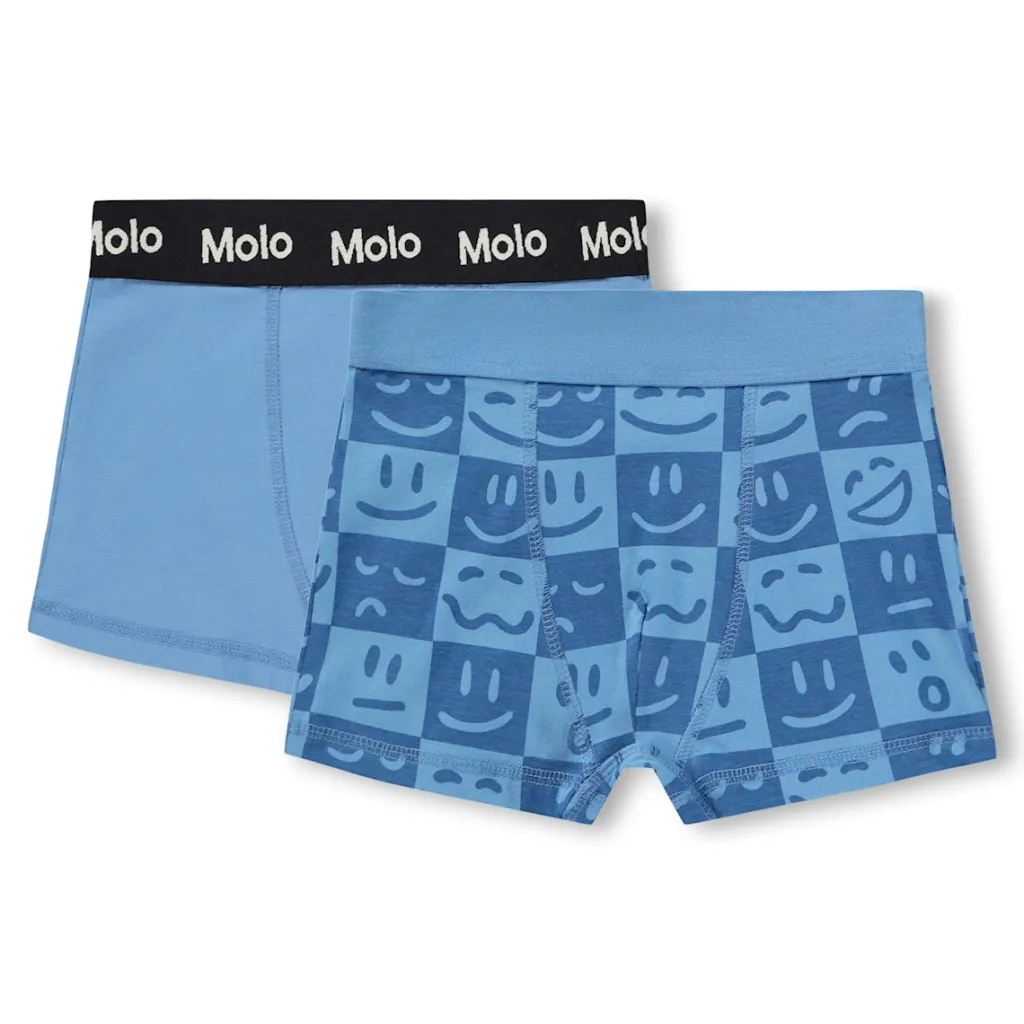 GOTS Justin 2-pack Boxershorts Blue Vibes>Molo Sale