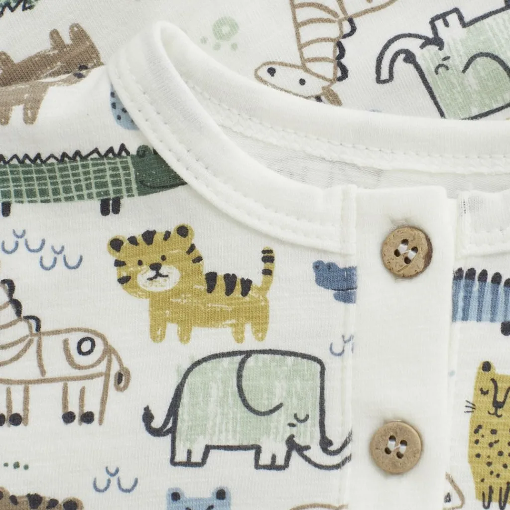GOTS Långärmad T-shirt Aop Marshmallow White>Minymo Online