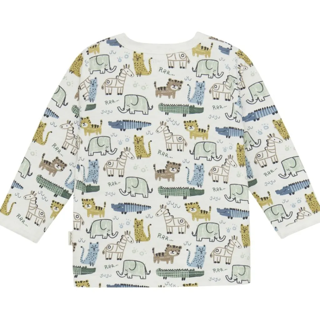 GOTS Långärmad T-shirt Aop Marshmallow White>Minymo Online