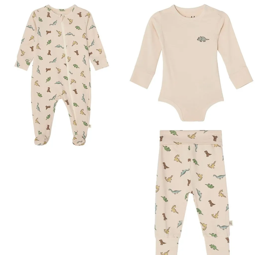 GOTS Lukas Nyfödd Set Dinosaur>Buddy & Hope