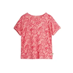 GOTS Mini Leopard Aop Kortärmad Top Pink>Mini Rodini Online