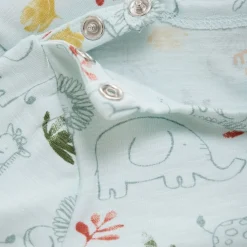 GOTS Mönstrad Baby Body Misty Blue><noscript><img width=