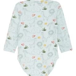GOTS Mönstrad Baby Body Misty Blue><noscript><img width=