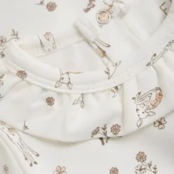 GOTS Mönstrad Långärmad T-shirt Silver Peony>Fixoni Discount