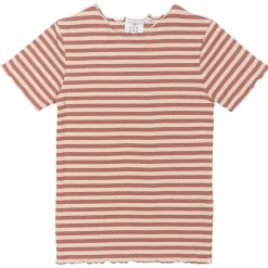 GOTS Moore Ribbad Top Old Rose Striped>The New