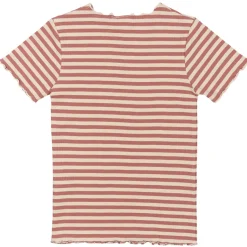 GOTS Moore Ribbad Top Old Rose Striped>The New