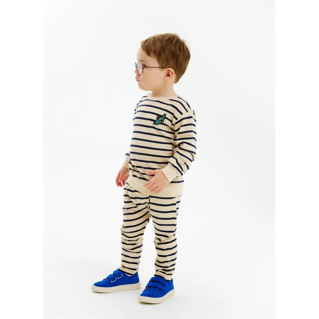 GOTS Nat Uni Byxor Mood Indigo Striped>The New Siblings Discount
