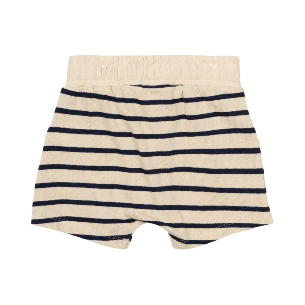 GOTS Nat Uni Shorts Mood Indigo Striped>The New Siblings Discount