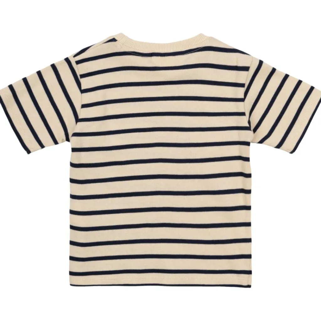 GOTS Nat Uni Tee Mood Indigo Striped>The New Siblings New