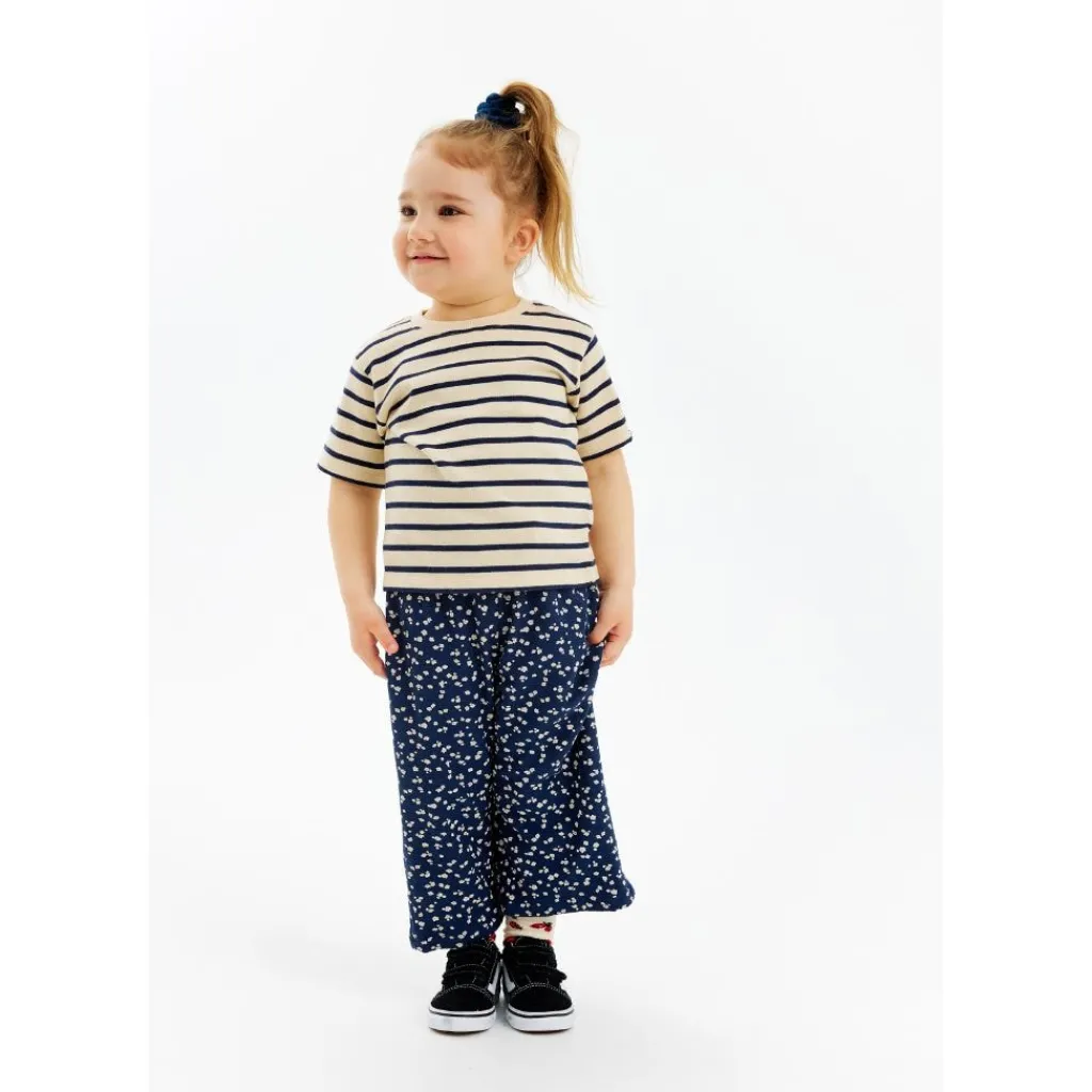 GOTS Nat Uni Tee Mood Indigo Striped>The New Siblings New