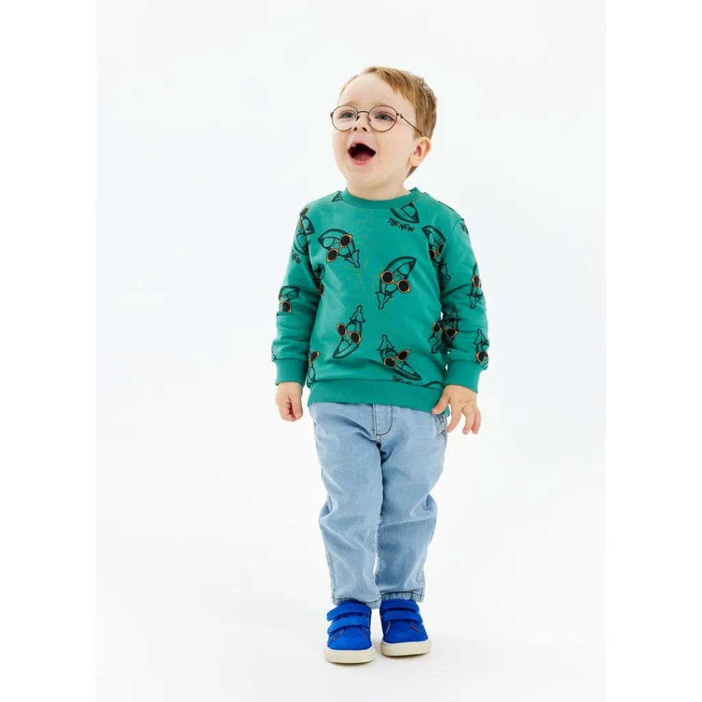 GOTS Neo Sweatshirt Bottle Green>The New Siblings Clearance