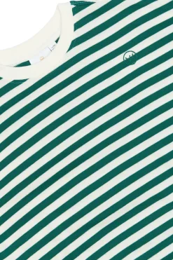 GOTS Nero Sweatshirt Alpine Green Striped><noscript><img width=