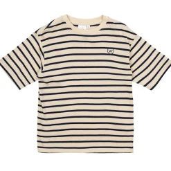 GOTS Nero Tee Mood Indigo Striped>The New Online