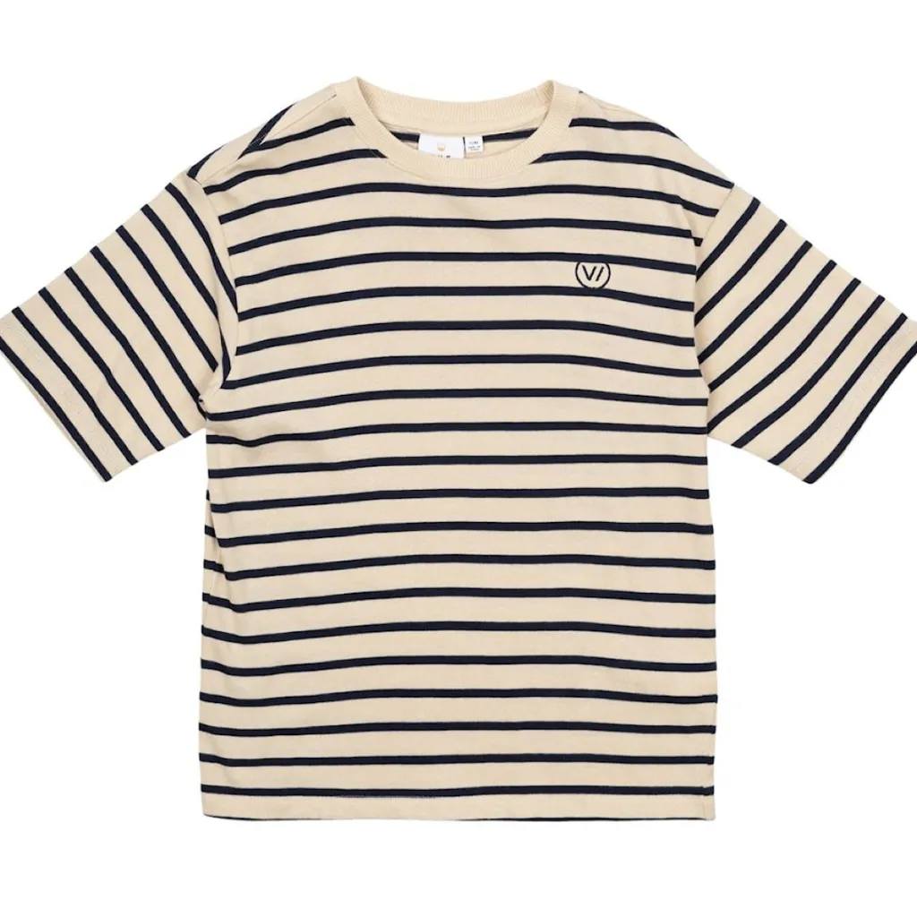 GOTS Nero Tee Mood Indigo Striped>The New Online
