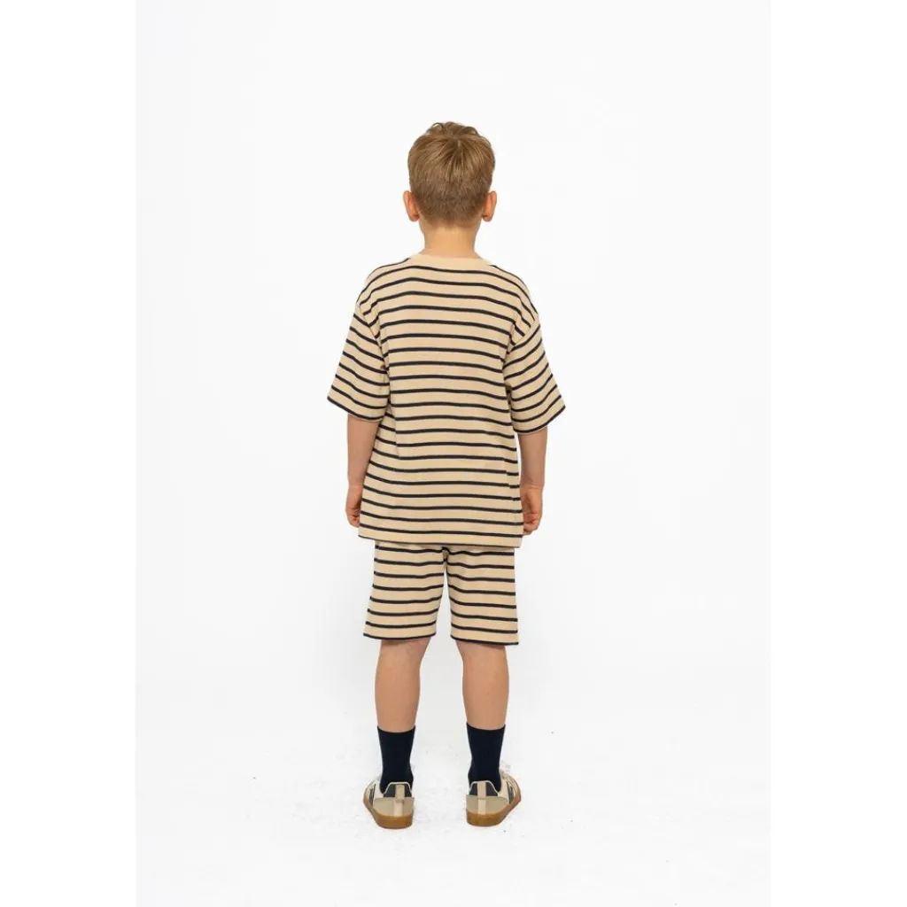 GOTS Nero Tee Mood Indigo Striped>The New Online