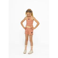 GOTS Nil Shorts Poppy Red Striped>The New