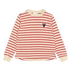 GOTS Nil Sweatshirt Poppy Red Striped>The New