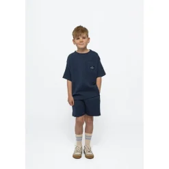 GOTS Nudvig Waffle Shorts Mood Indigo>The New