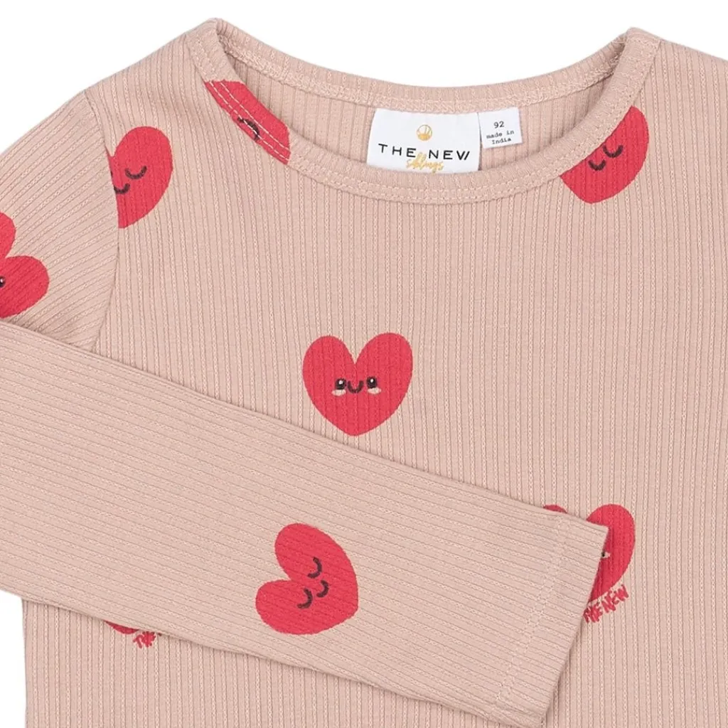 GOTS Nynne Rib Tee Adobe Rose>The New Siblings Clearance