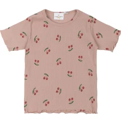 GOTS Oona Ribbad Top Adobe Rose Aop>The New Siblings Sale