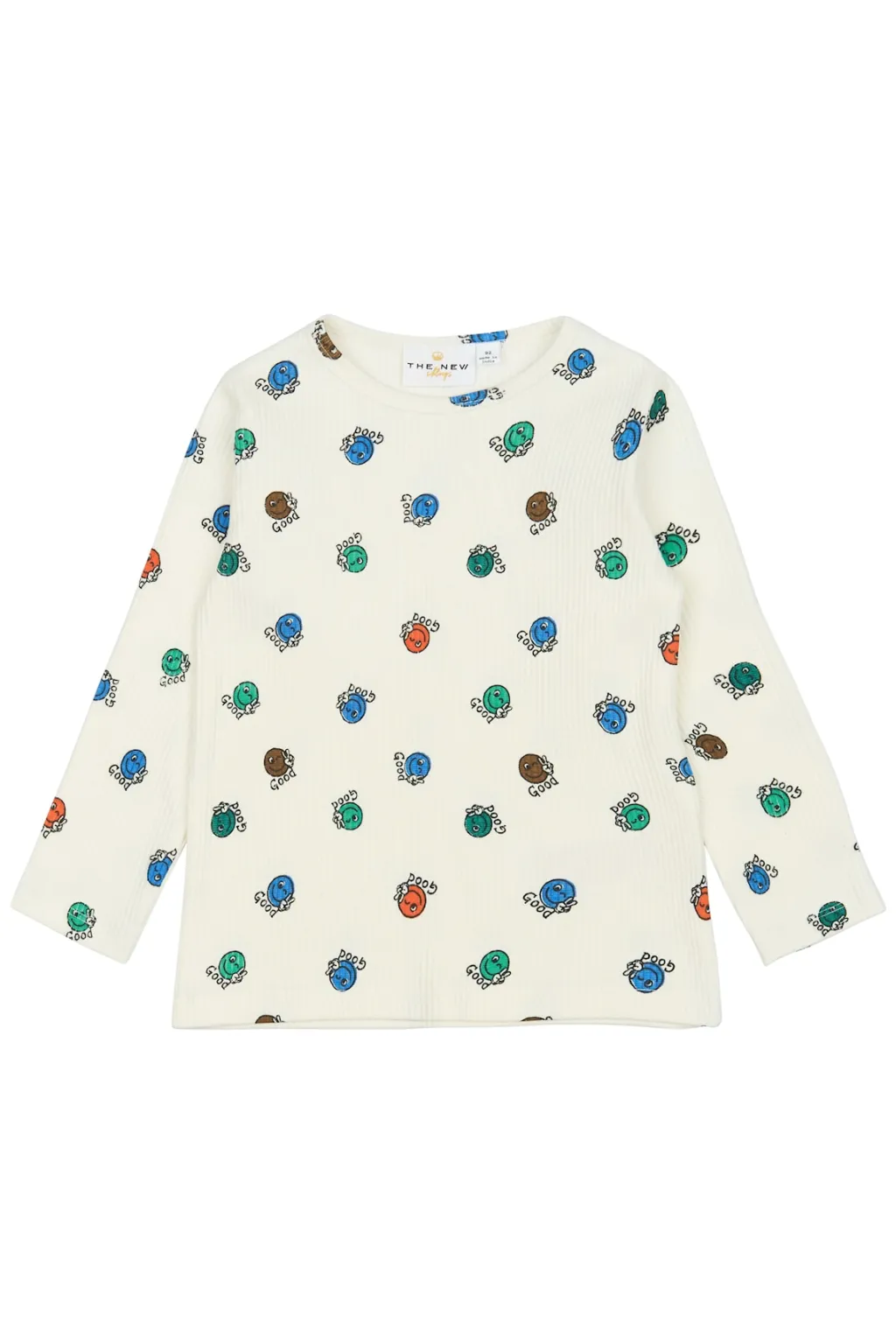 GOTS Palmer Långärmad Ribbad Topp Cloud Dancer>The New Siblings Online
