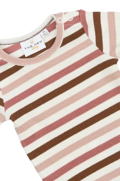 GOTS Pama Långärmad Ribbad Body Withered Rose Striped><noscript><img width=