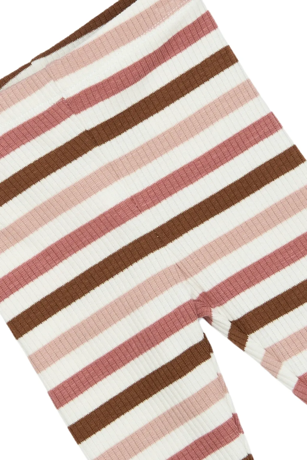 GOTS Pama Ribbade Leggings Withered Rose Striped>The New Siblings Clearance
