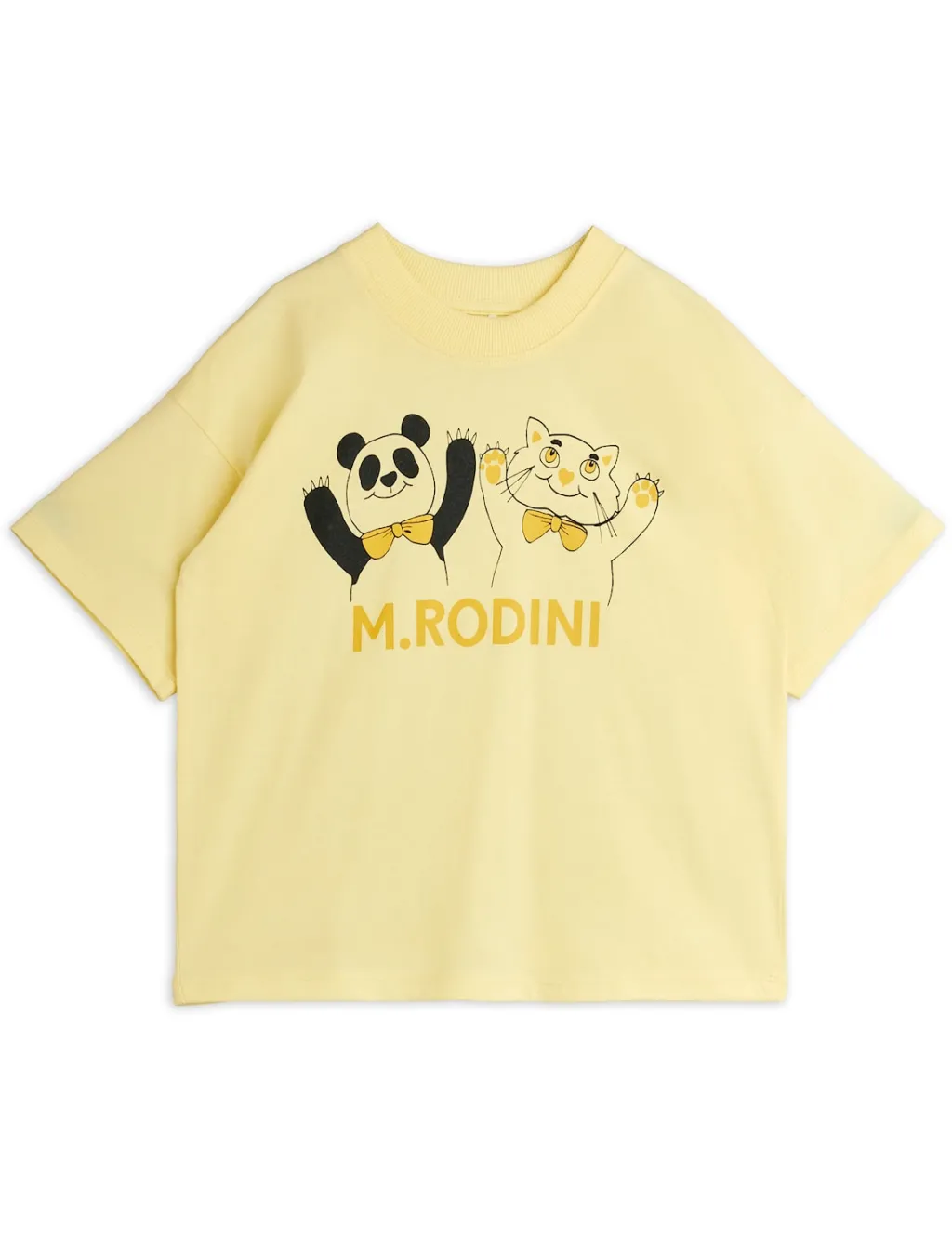 GOTS Panda & Cat Top Yellow>Mini Rodini Best