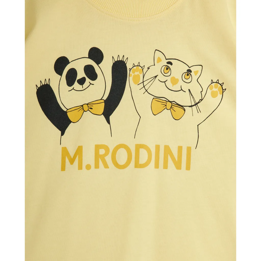 GOTS Panda & Cat Top Yellow>Mini Rodini Best