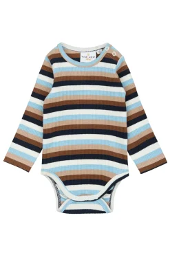 GOTS Park Långärmad Ribbad Body Powder Blue Striped>The New Siblings Best