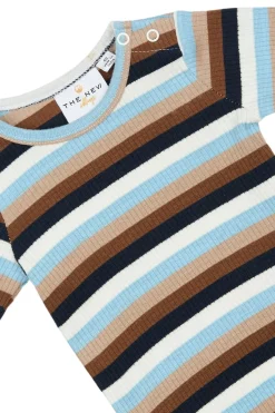 GOTS Park Långärmad Ribbad Body Powder Blue Striped><noscript><img width=