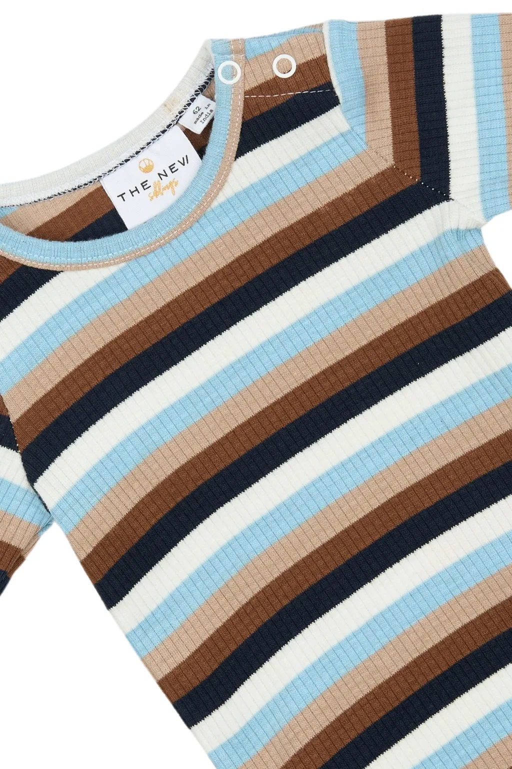 GOTS Park Långärmad Ribbad Body Powder Blue Striped>The New Siblings Best