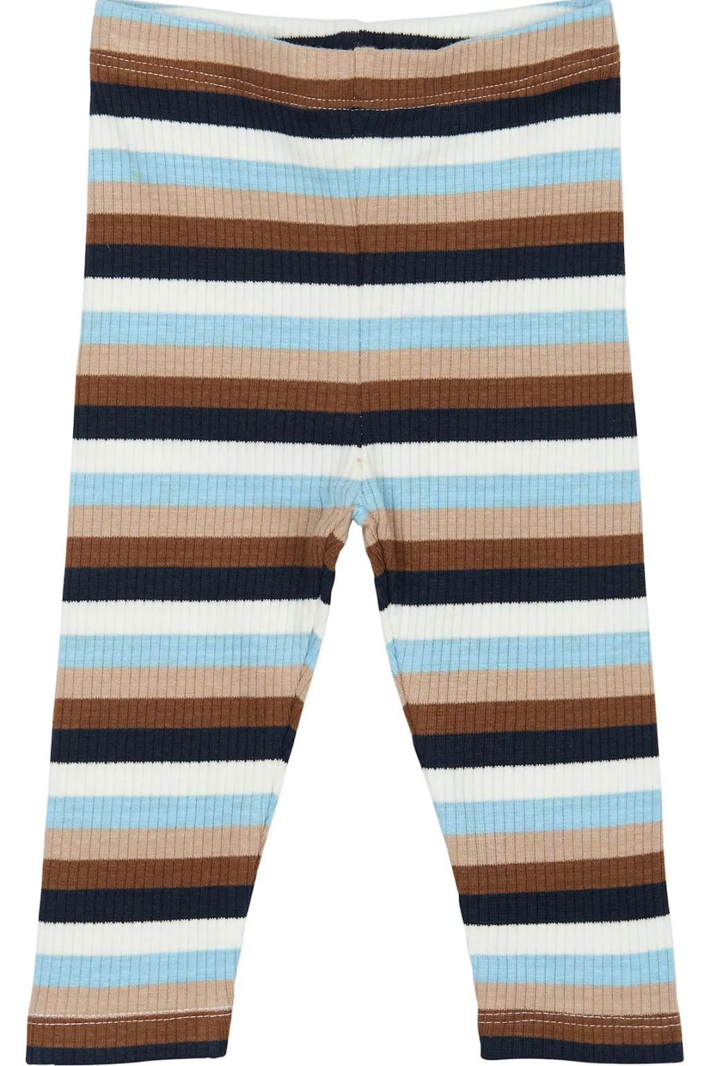 GOTS Park Ribbade Leggings Powder Blue Striped>The New Siblings Clearance