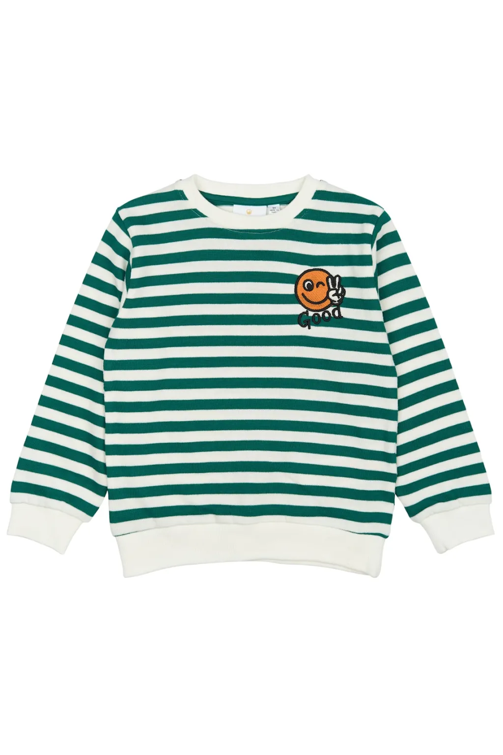 GOTS Per Sweatshirt Alpine Green Striped>The New Siblings