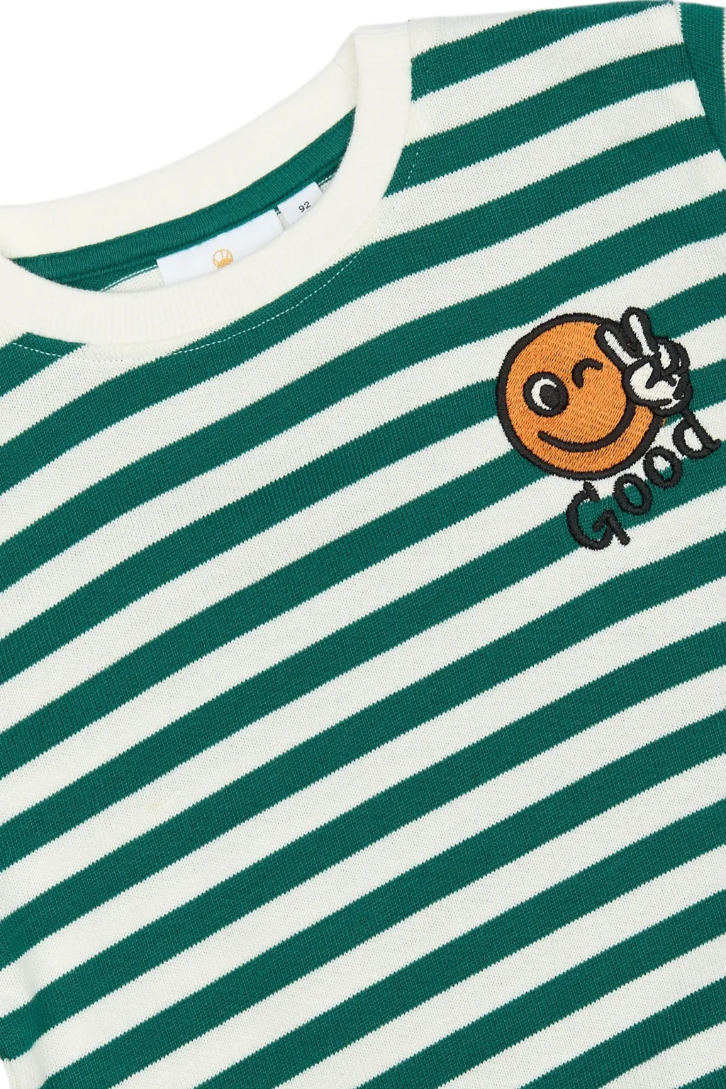 GOTS Per Sweatshirt Alpine Green Striped>The New Siblings