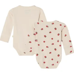GOTS Petter 2-pack Mönstrade Baby Bodies Med Äpplen Gräddvit>Buddy & Hope New