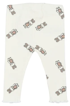 GOTS Pippa Ribbade Leggings Cloud Dancer>The New Siblings Best