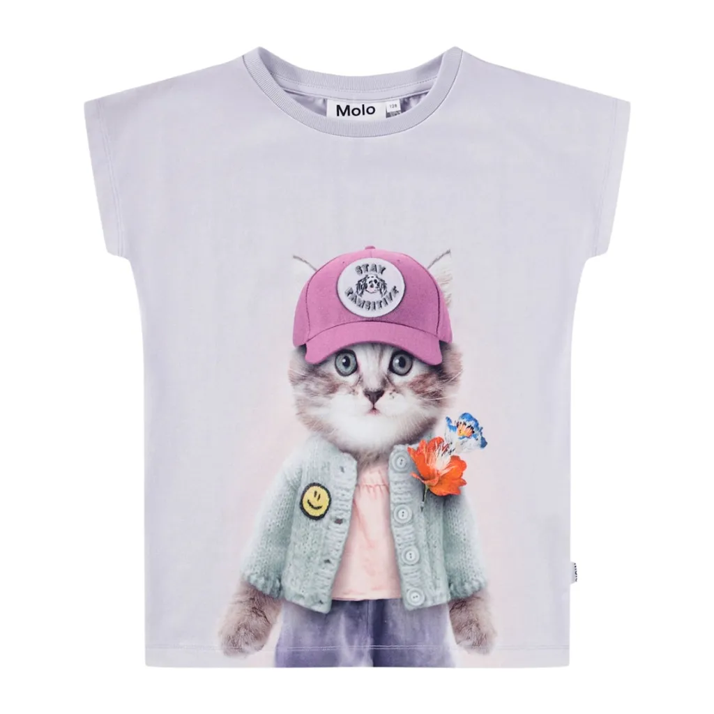 GOTS Ragnhilde T-shirt Kitty Miauu>Molo Clearance