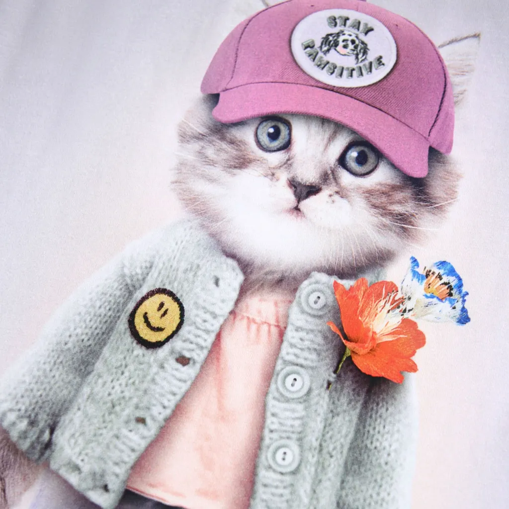 GOTS Ragnhilde T-shirt Kitty Miauu>Molo Clearance