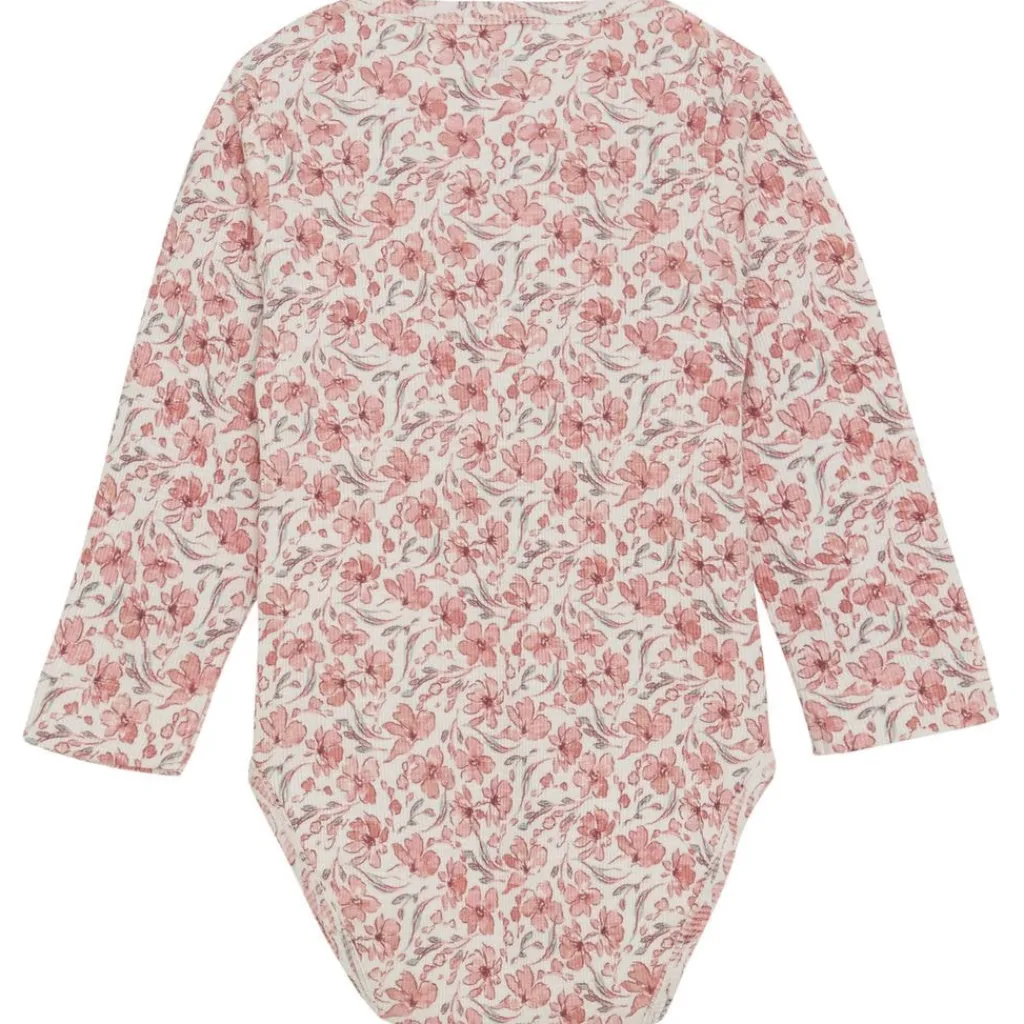 GOTS Ribbad Baby Body Aop Eggnog>EnFant Outlet