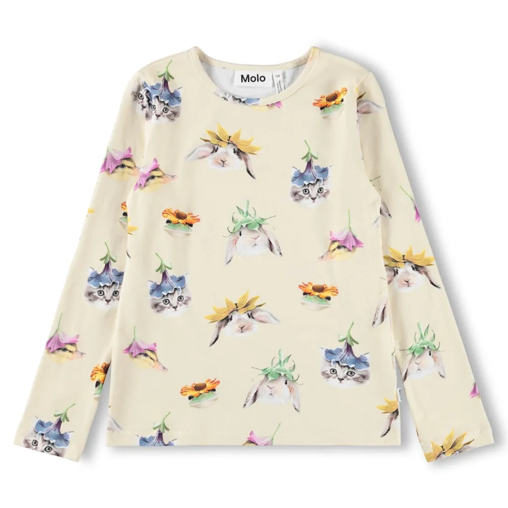 GOTS Rose Långärmad Topp Floral Fun>Molo Sale