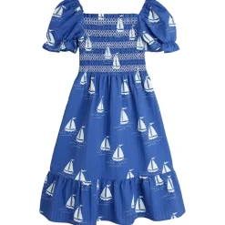 GOTS Sailing Boats Klänning Blue>Mini Rodini Discount