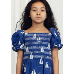 GOTS Sailing Boats Klänning Blue><noscript><img width=