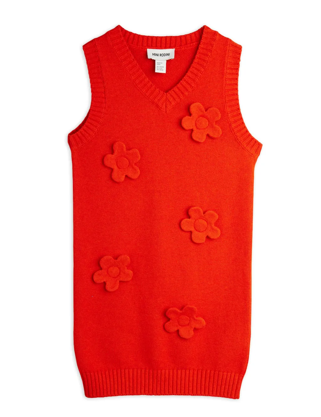 GOTS Stickad Blommig Västklänning Red>Mini Rodini Sale