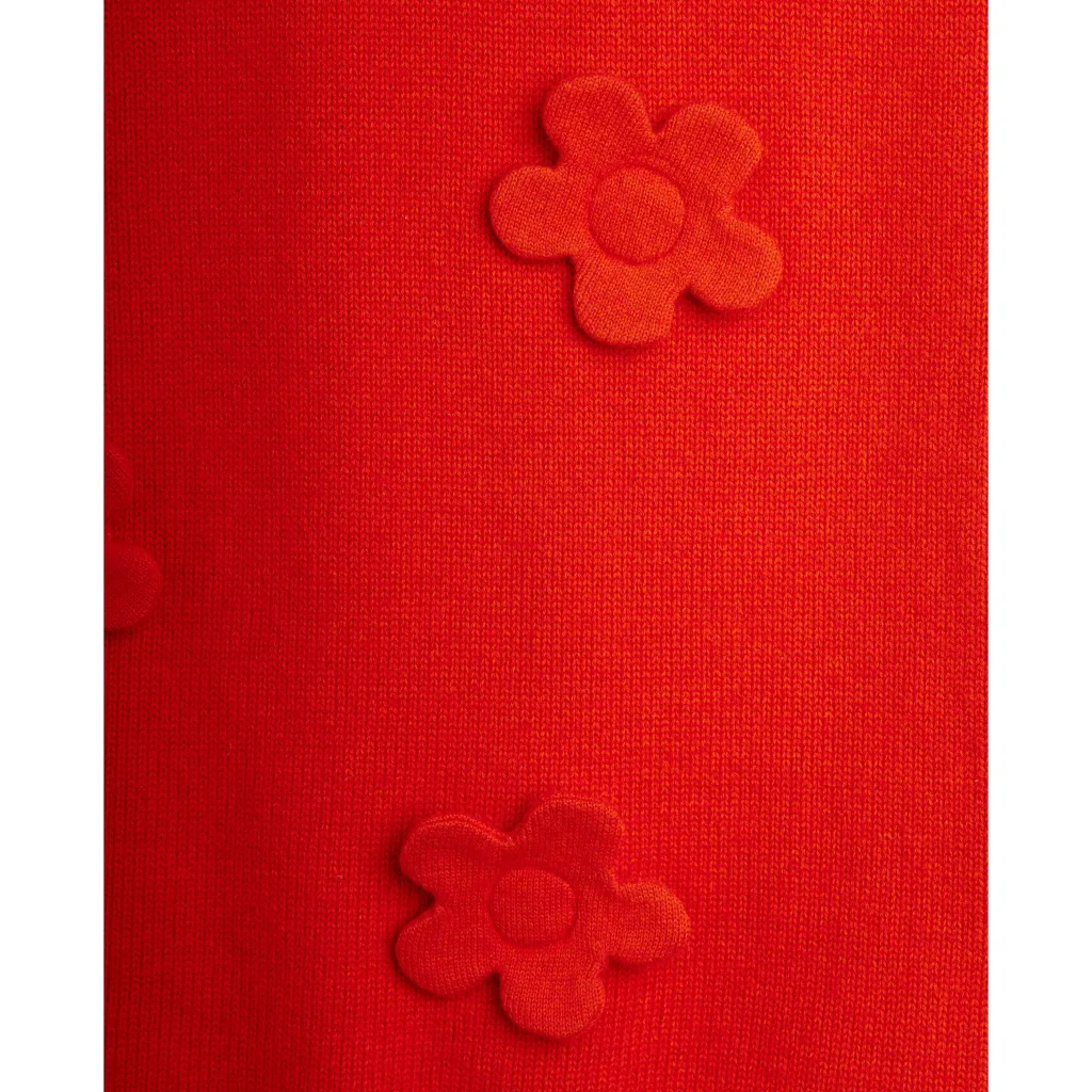 GOTS Stickad Blommig Västklänning Red>Mini Rodini Sale