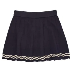 GOTS Stickad Tenniskjol Navy Cream>Copenhagen Colors Online