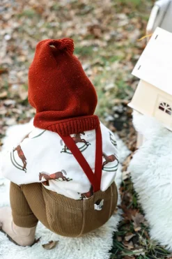 GOTS Strumpbyxor I Bomull Med Hängslen Acorn Brown With Maple Leaf><noscript><img width=