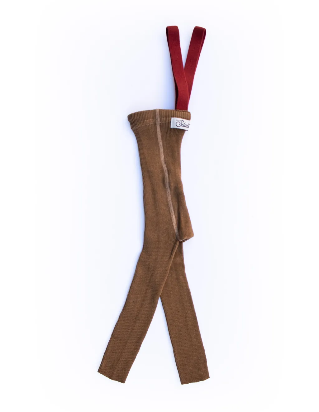 GOTS Strumpbyxor I Bomull Med Hängslen Acorn Brown With Maple Leaf>Silly Silas Sale